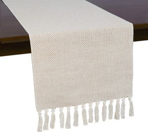 Braided Cotton Linen Table Runners Farmhouse Burlap Runner Jute Rustic Decor Holiday Parties and Everyday Use 240322