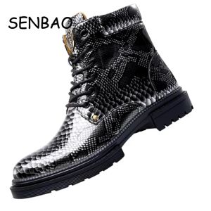 Botas SEO New Snake Pattern Men botas