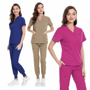 Yüksek kaliteli cerrahi tek tip hemşire akorları sağlık hemşirelik iş kıyafetleri diş kliniği veteriner evcil hayvan dükkanı iş giysileri kadınlar i4q2#