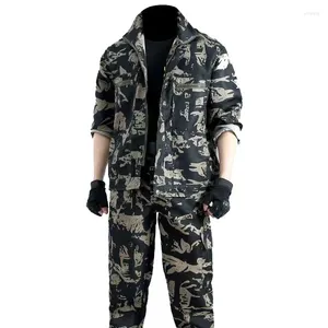 Men's Tracksuits Auto Repair And Labor Protection Clothing Summer Outdoor Work Clothes Wear-resistant Stain Resistant Camouflage Set