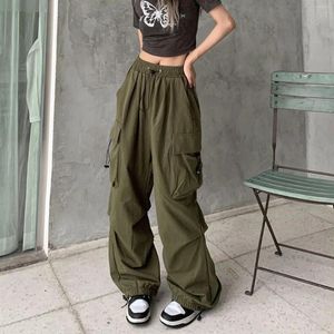 Women's Pants Vintage Womens Baggy Cargo Streetwear Hip Hop Joggers Sweatpants Drawstring Casual Loose Wide Leg Trousers Work Wear