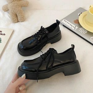 Casual Shoes Ladies Platform Lefu Women Fashion Elevated Office Comfort British Style Small Leather