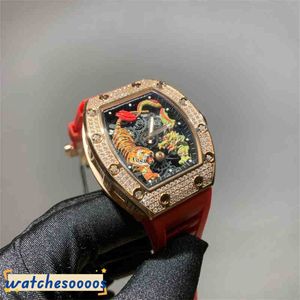 Mens Watch Designer Watches Hareketi Otomatik Lüks Lüks Mekaniği Erkek Dragon Tiger Volan Makine İzle