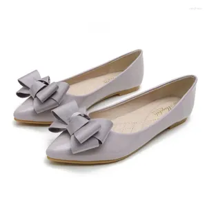 Casual Shoes Elegant Ladies Party Wear Stylish Bow Tie Leather Flat Low Heel Women Loafer