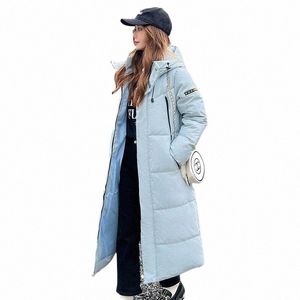 winter Lg Thick Down Jacket for women with hooded,fi casual erfish black snow coat plus size white Parkas L5TI#