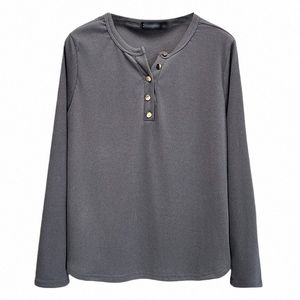 زائد الحجم للنساء الربيع البسيط بعقب صغير V-neck LG Sleeve Basic T-Shirt 100kg Tops 2296 B77V#