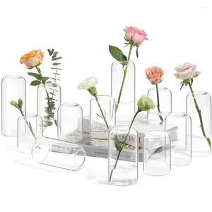 Vasos vaso solto botão de vidro flor transparente banheiro decoração peça central aquecimento doméstico