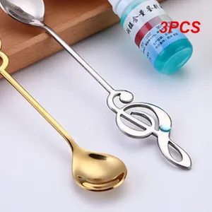 Spoons 3PCS Stainless Steel Coffee Stirring Spoon Musical Note Mug Teaspoons Music Bar Ice Cream Creative Gift Kitchen