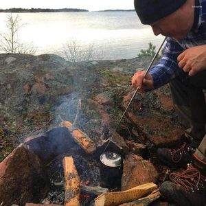 Köksredskap sätter ut utomhus camping bärbart rostfritt stål infällbart brandrörsblåsare Bekväma köksredskap