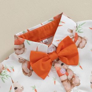 Zestawy odzieży 2PCS Baby Boys Summer Print Button Down Down Top swobodne krótkie maluch wielkanocne strój