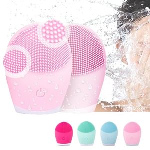 Silicone Facial Cleansing Brush Electric Face Clean Device Facial Massager Skin Cleaner Sonic Vibration Deep Pore Cleaning Brush