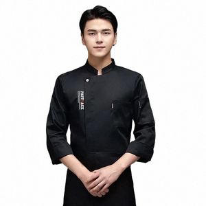 Apr Shirt Chef Uniform Männer Unisex Jacke Küche Druck Gebäck Hut Bäckerei Koch Restaurant Kleidung Ärmel LG Kellner Mantel Logo g8Ah #