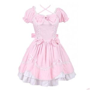 Theme Costume Can Be Custom Pink And White Short Sleeve Bow With Tie Gothic Victorian Lolita Dresses For Women Customized Drop Deliver Dhlr2