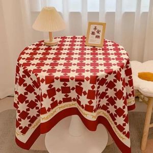Table Cloth Checkerboard Checkered Round Nordic Style Light Luxury High-end Sense Dining Fabric Tea SUD4075