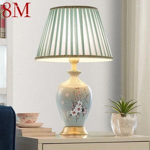 Table Lamps 8M Contemporary Ceramics Lamp American Luxurious Living Room Bedroom Bedside Desk Light El Engineering Decorative