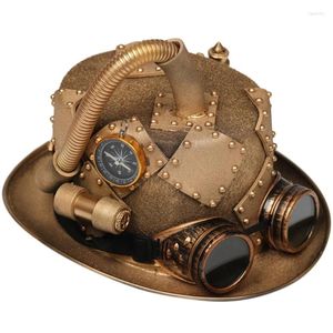 Beralar Gotik Bowler Top Hat Cadılar Bayramı Steampunk Erkekler Goggles Gay