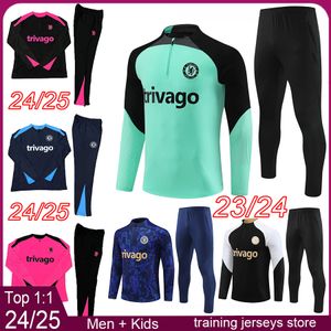 Tuta da calcio uomo 2024 2025 Tuta da calcio CFC Chelse STERLING MUDRYK Kit da calcio per bambini CAICEDO kit da allenamento per uomo 23 24 25 chandal futbol survêtement foot