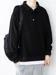 Męskie koszule polo Polo dla mężczyzn bluzy splicowane czarne męskie ubrania pullover topy zimowe designer