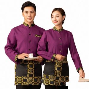 wholesale Chinesische Restaurant Kellner Arbeit Herbst Winter Kleidung Männer und Frauen Hot Pot Shop Uniform Esszimmer Teahous 907J #