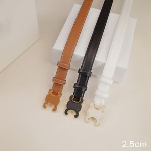 Designerbälten Womens Belt Lady Real Leather Bredd 2,5 cm Man Belt Classic Leather Smooth Buckle 3 Color Letters Cowskin High Quality