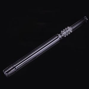 7.48 Inches Quartz Tip Smoking Pipe Accessories 14mm Male Sharp Nail Long Dab Oil Rig Straw Tube Drip Tips For Nectar Collector Kit Glass Water Bongs Pipes
