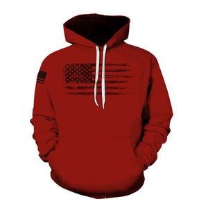 Nuova felpa con cappuccio pullover 3d bandiera americana stampata casual da uomo e da donna con cappuccio