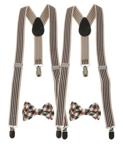 حزمة من 2 مجموعات kid stretchble yback supply plaid bowtie set clipon braces braces 2678978