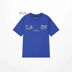 Lanvin koszulki Męskie koszulki Projektant mody Lanvins klasyczny t-koszulka literka drukowana lawin koszula lawina lawina tshirts bawełny luźne koszulki 2938