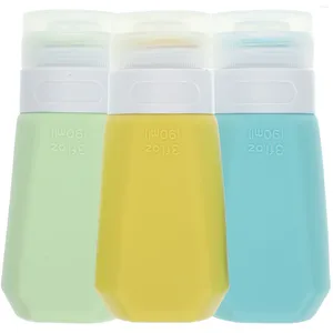 Dispensador de sabão líquido 3 peças garrafa de gel de sílica garrafas de viagem de silicone shampoo recipientes de higiene pessoal