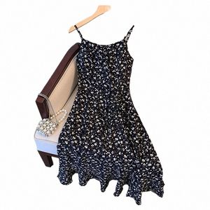 Женская одежда больших размеров L-4XL с цветочным принтом Chiff Dr Sleevel Holiday Elegant Midi Lg Dres Женская 2024 Летняя новая одежда q9Xx #