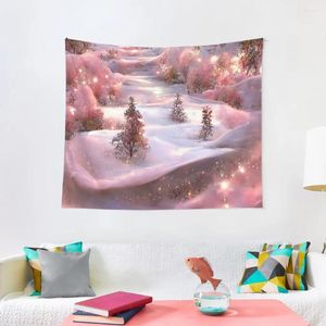 Tapestries Fairytale Christmas Gift Auora Borealis Room Decor Pastel Winterscape Abstract Art Print Tapestry Custom