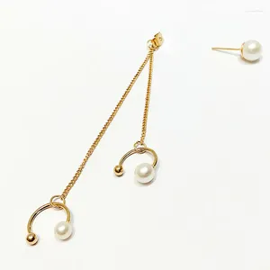 Stud Earrings Fashion Women Imitation Pearl Ball Long Tassel Chain Geometric Circle Girls Jewelry Gift Wholesale