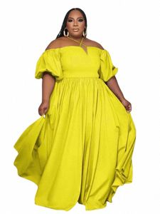 WMSTAR Plus Size Dres för kvinnor Solid Summer Cute Elegant Party Maxi Dr Fi Birthday Outfits Wholesale Dropship R57J#