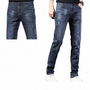 Vielseitige Slim-Fit-Jeans für Herren für den Herbst, Freizeitkleidung, bequemes konisches Bein-Design I0IF #