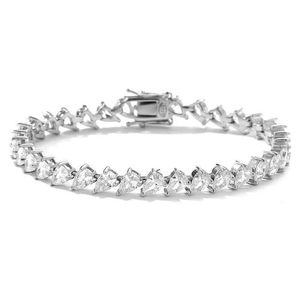 Shiishang 50-Point Diamond Gruszka Mosang Stone Bransoletka dla dziewcząt z wysokiej klasy odczuwaniem S925 Srebrny pełny diament prosta i modna Nisza na Instagramie 5xpx