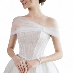 4 Color Women Short Bolero Dr Lace Up Back Sexy Shrugs For Women Tulle Bridal Cape Bolero Femme Mariage Wedding Cape j1vr#