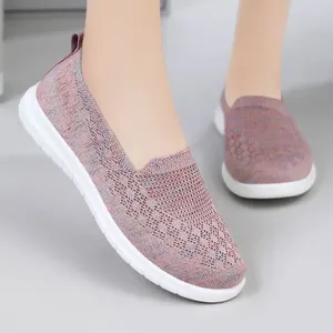 Scarpe Casual Donna 2024 Mocassini di Tendenza Ballerine Slip-on Scarpe da Ginnastica da Donna in Cotone Calzature Estive da Donna Traspiranti a Piedi Nudi