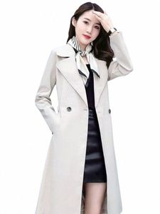 women's Trench Coat Women's Mid Length Autumn Winter New Outfit Loose Fitting Slimming Temperament Commuting Women's Coat Coat Z65p#