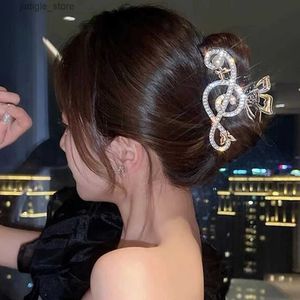 Hair Clips Rose Romantic Wedding Hair Claws Barrette Headwear For Women Rhinestone Ponytail Hairpins Clip Hair Crab Fashion Accessories Y240329