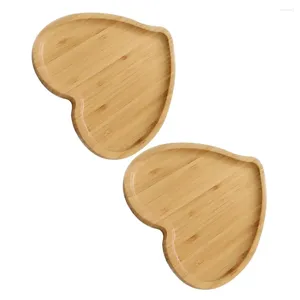 Dinnerware Sets 2 Pcs Vintage Decor Serving Plate For Home Dishes Tray Dining Table Bamboo Wooden Fruit Restaurant