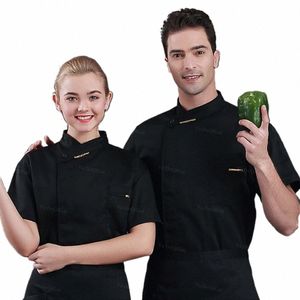 uomini donne cucina divise da lavoro adulto unisex giacca da cuoco cappotto cuoco hotel ristorante mensa torta negozio Cafe camicia costume da cucina o2PV #