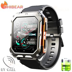 2023 Watch for Men Smart Watch Military Waterproof Clock Fitness Tracker Outdoor Sport Smartwatch Bluetooth Call 380MAH Bateria
