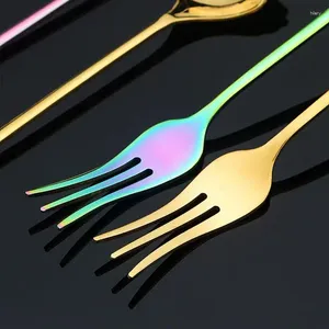 Spoons 1PCS Forks Travel Stainless Steel Donuts Candy Spoon Dessert Cake Tools Ice Cream Tableware Cutlery Set