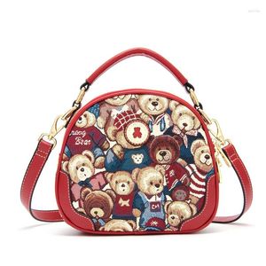 Shoulder Bags Zoey Cross-body Bag Female Fashion Cute Handbag Adorable Bear Small Round Manufacturers Direct Sales