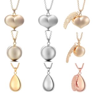 10pcsLot Großhandel Engel Halsketten für Frauen Spiegel Anhänger Schmuck 80cm O Edelstahl Kette Flügel Schwangerschaft Ball Geschenk 240329