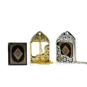 Mini Ark Koran True Papper för att läsa Pendant Muslim Islamic Mini Keychain Neutral Religious smycken Ring Islamisk gåva 240329