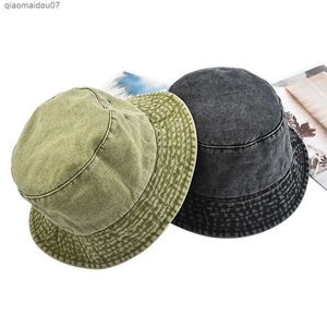 Breda brimhattar hink hattar harajuku tvätt denim bomull hink hatt designer unisex street kläd fiskare hatt kvinnor hip-hop unisex hatl2403