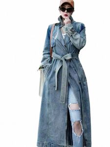 Autumn and Spring denim LG Coat Woman Luxury Women's Coats Kvinnor Rockar Jackor Trench Coat Female Traf Women's Trench Coat E5vr#