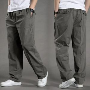 Elastic Waist Cargo Pants Versatile Mens Stylish Springfall Trousers with for Comfort 240326