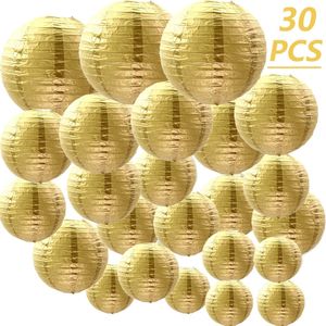 30pcs diy paperlantern boalls for Kids Holiday Birthday Wedding Party Decoration Foldable Hange Home Outdoor Decoration 240323